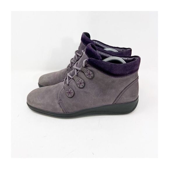 Women's Hotter Indulge Purple Nubuck Leather Ankle Boots US 7.5 - Picture 8 of 9